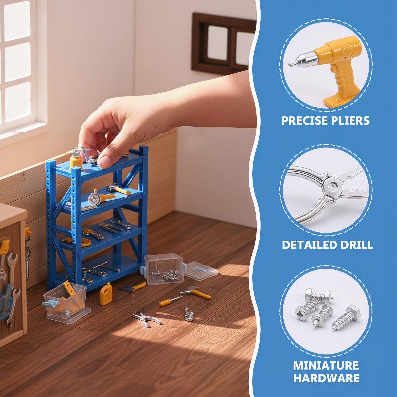 Workshop Tools Toy - ชุดเครื่องมือขนาดเล็ก 30 ชิ้น ระดับพรีเมียม ขนาด 1:12