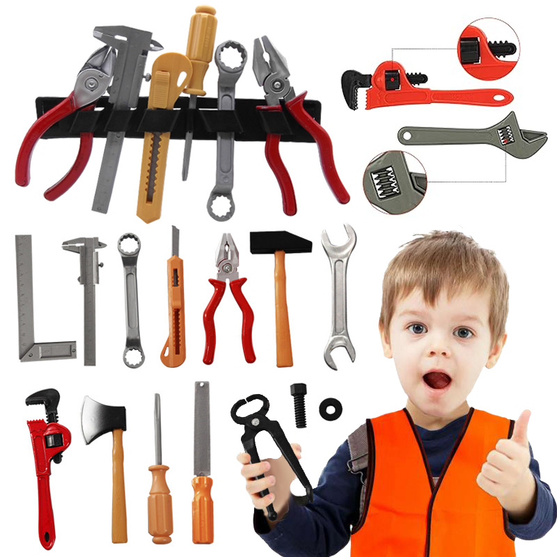 Workshop Tools Toy - MINI ซ่อมของเล่นเด็กปริศนาของเล่นพลาสติกมือความสามารถ Pretend Play จําลองวิศวกรรมการบํารุงรักษาชุดเครื่องมือ TMZ