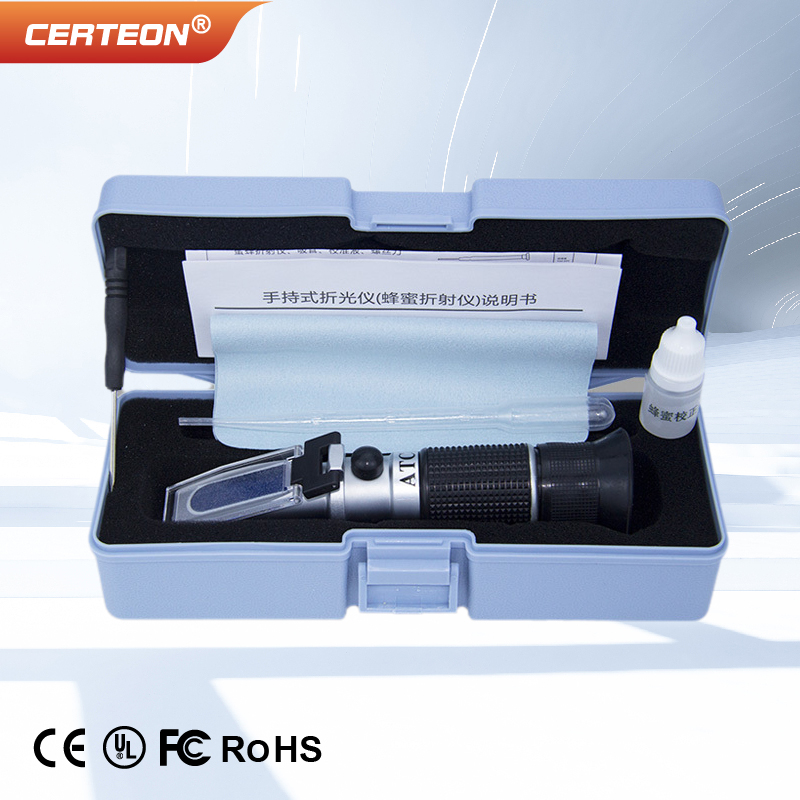 Tools Quality - เครื่องวัดความเข้มข้นของน้ำผึ้งแบบพกพาพร้อม ATC เครื่องทดสอบปริมาณน้ำตาลบริกซ์แบบมือถือ เครื่องมือวัดคุณภาพน้ำผึ้งสำหรับการเลี้ยงผึ้ง