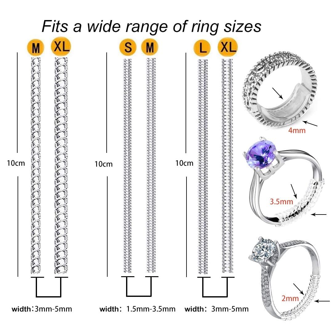 Tools Jewelry Making - ชุดเครื่องมือปรับขนาดแหวนแบบสปริง 6 ชิ้น/ชุด แบบใส ฐานเกลียว สำหรับเครื่องประดับ