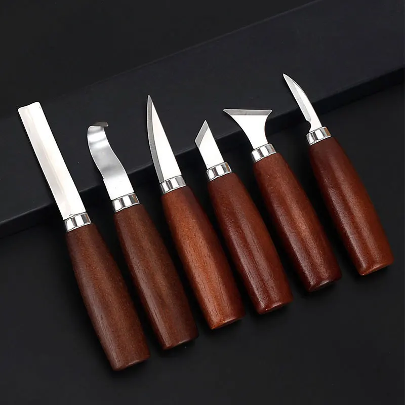 Chisel Set Wood - ชุดเครื่องมือแกะสลักไม้ 6 ชิ้น ชุดเครื่องมือตัดไม้ ชุดมีดแกะสลักไม้ DIY