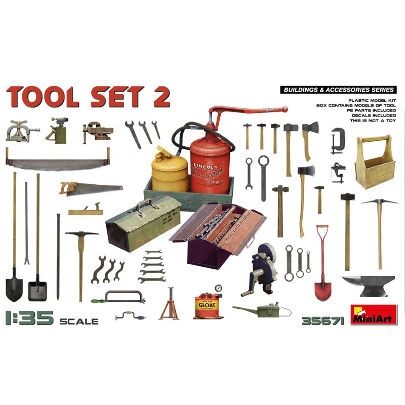 Workshop Tools Toy - มินิอาร์ต 35671 1/35 ชุดประกอบพลาสติก โมเดลเครื่องมือซ่อมแซมโรงงานโบราณ อุปกรณ์เสริมฉากไดโอรามา