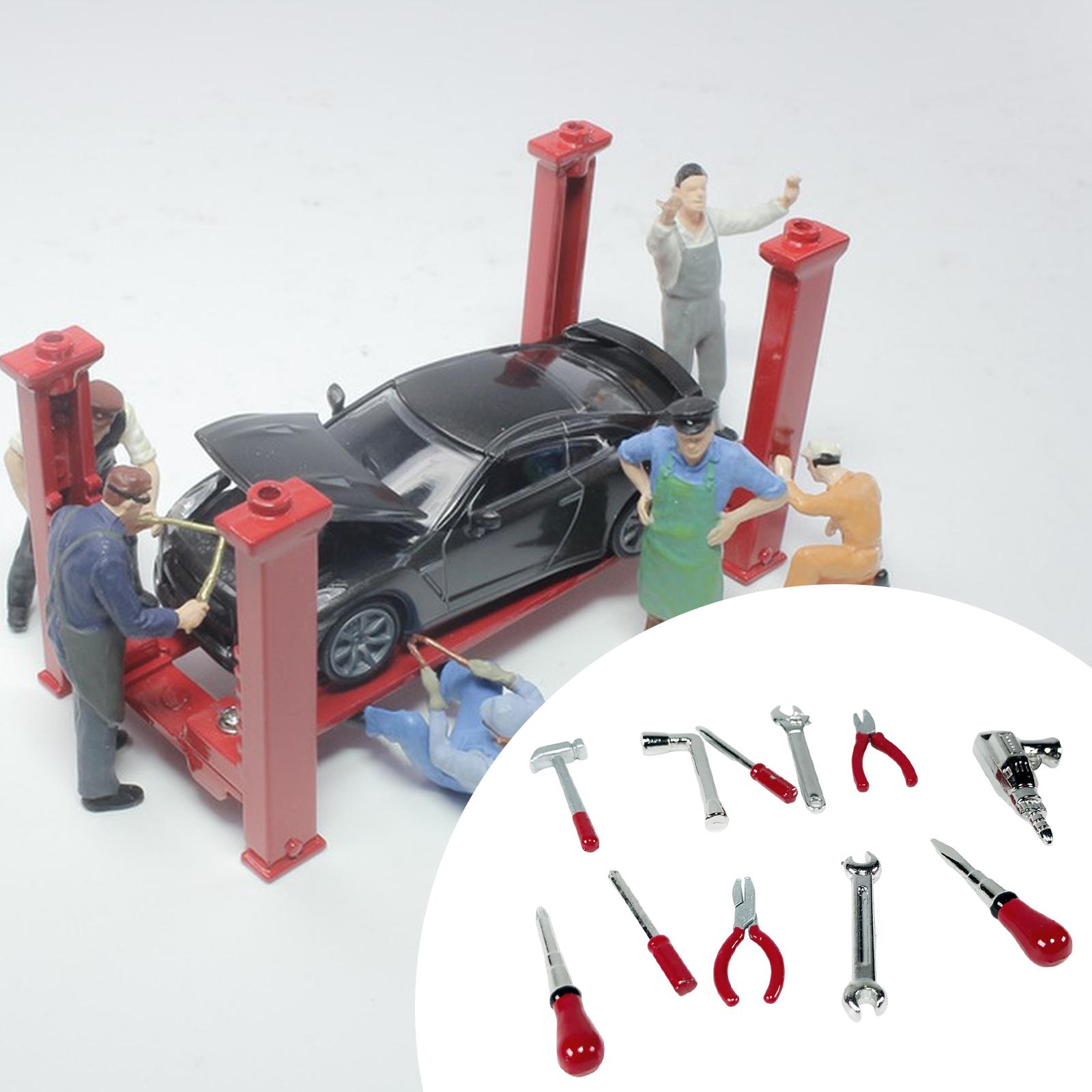 Workshop Tools Toy - ชุดเครื่องมือซ่อมรถยนต์ 11 ชิ้น รุ่น 1:18 แบบคลาสสิก