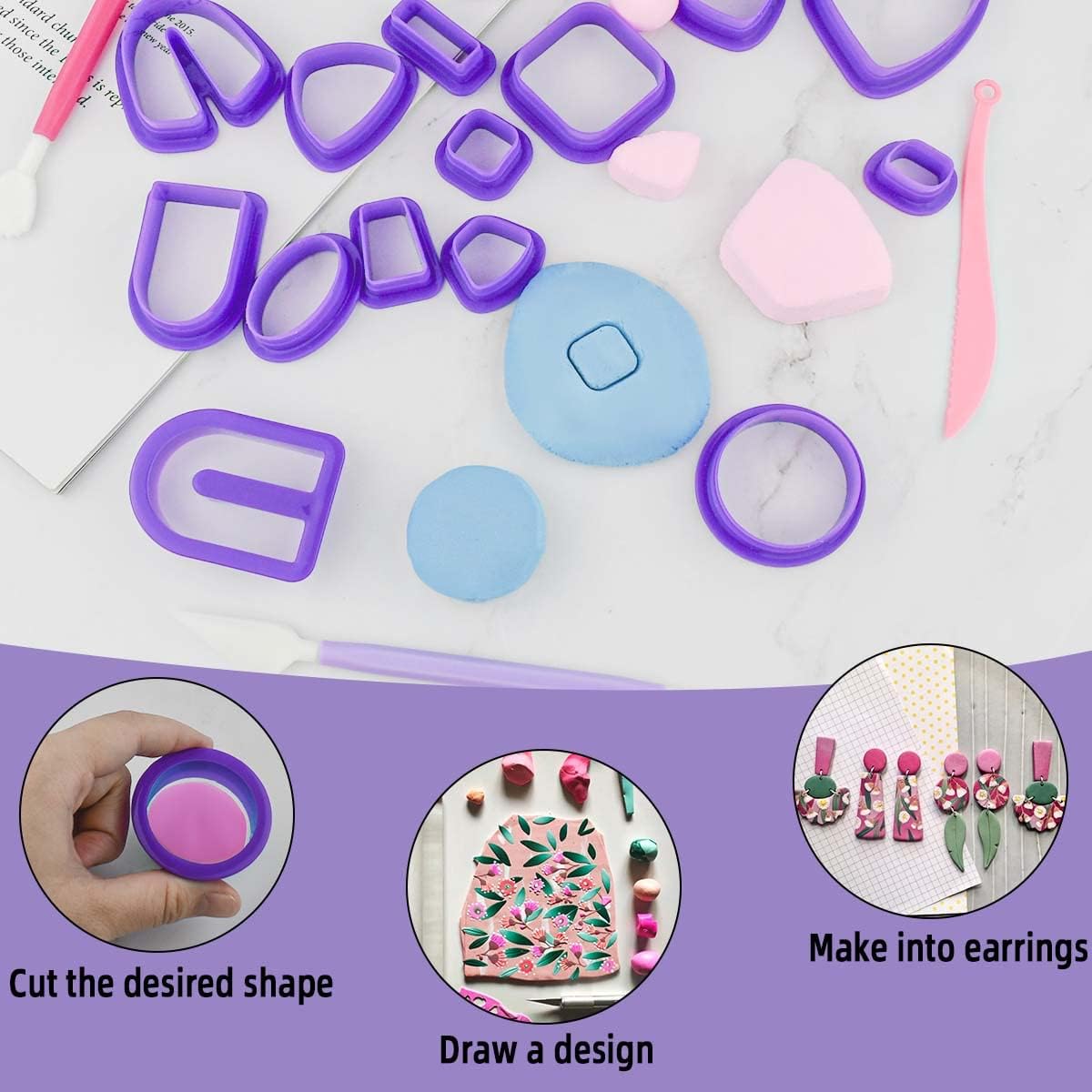 Polymer Clay ต่างหูทําชุดรวม 1 - Tools Jewelry Making บทวิจารณ์และราคา