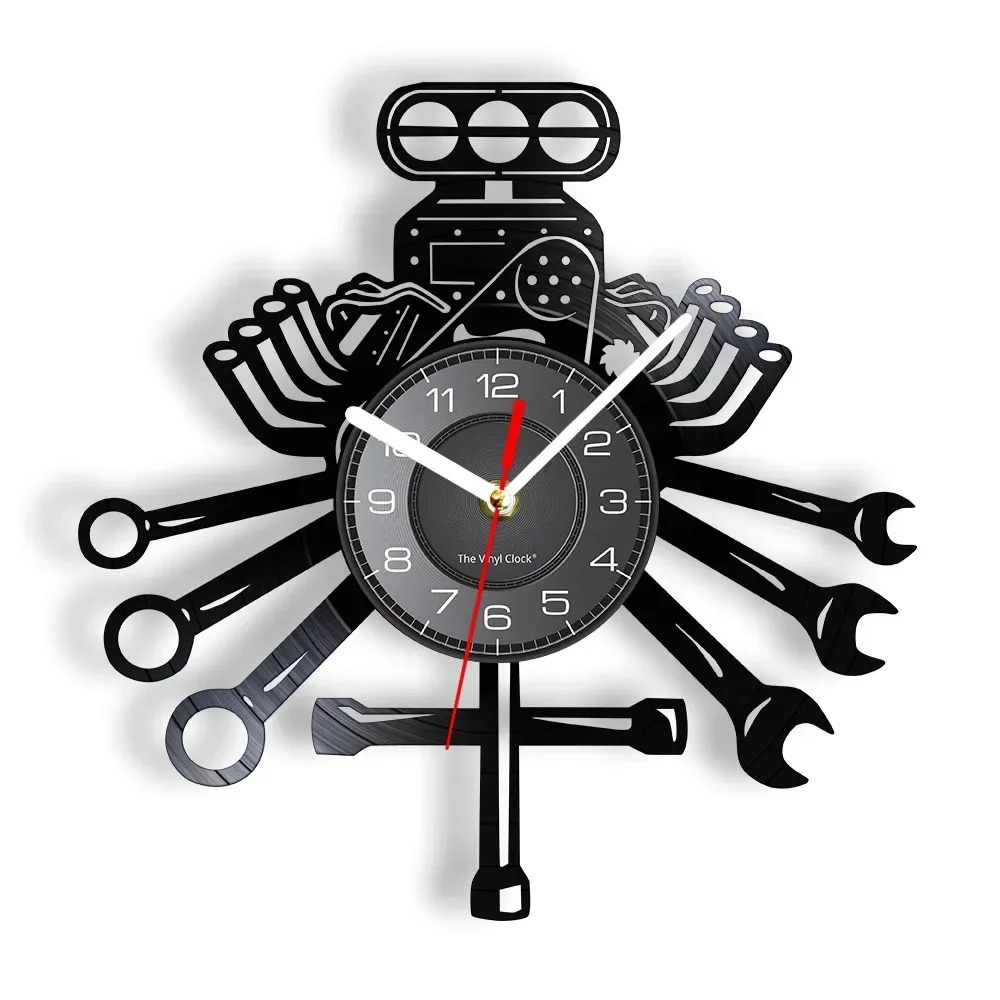 นาฬิกาแขวนผนังไวนิลลายเครื่องม - Tools In Engine Room Workshop บทวิจารณ์และราคา