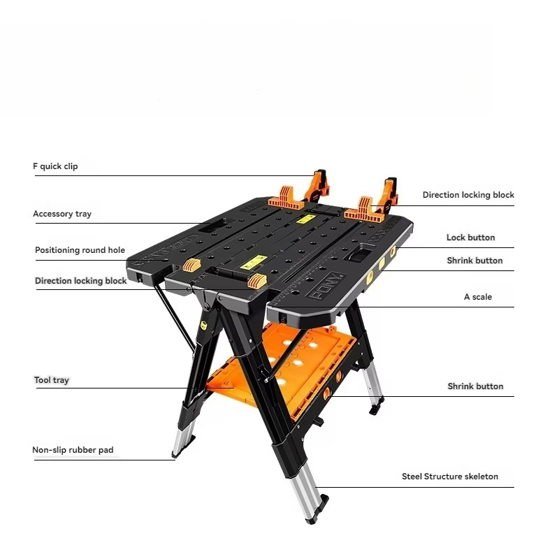 โต๊ะทำงานพับได้แบบพกพาพร้อมแคล - Workbench Portable Fold บทวิจารณ์และราคา